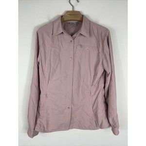K-Way Women’s Button Shirt Size 12 Medium Technical Hiking Shirt Pink Mauve